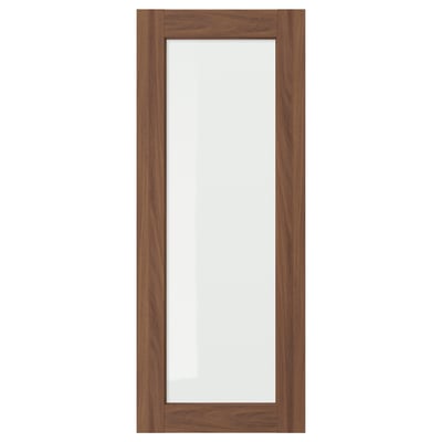 ENKÖPING Glass door, brown walnut effect, 40x100 cm