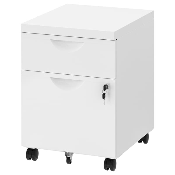 Erik Drawer Unit W 2 Drawers On Castors White Ikea