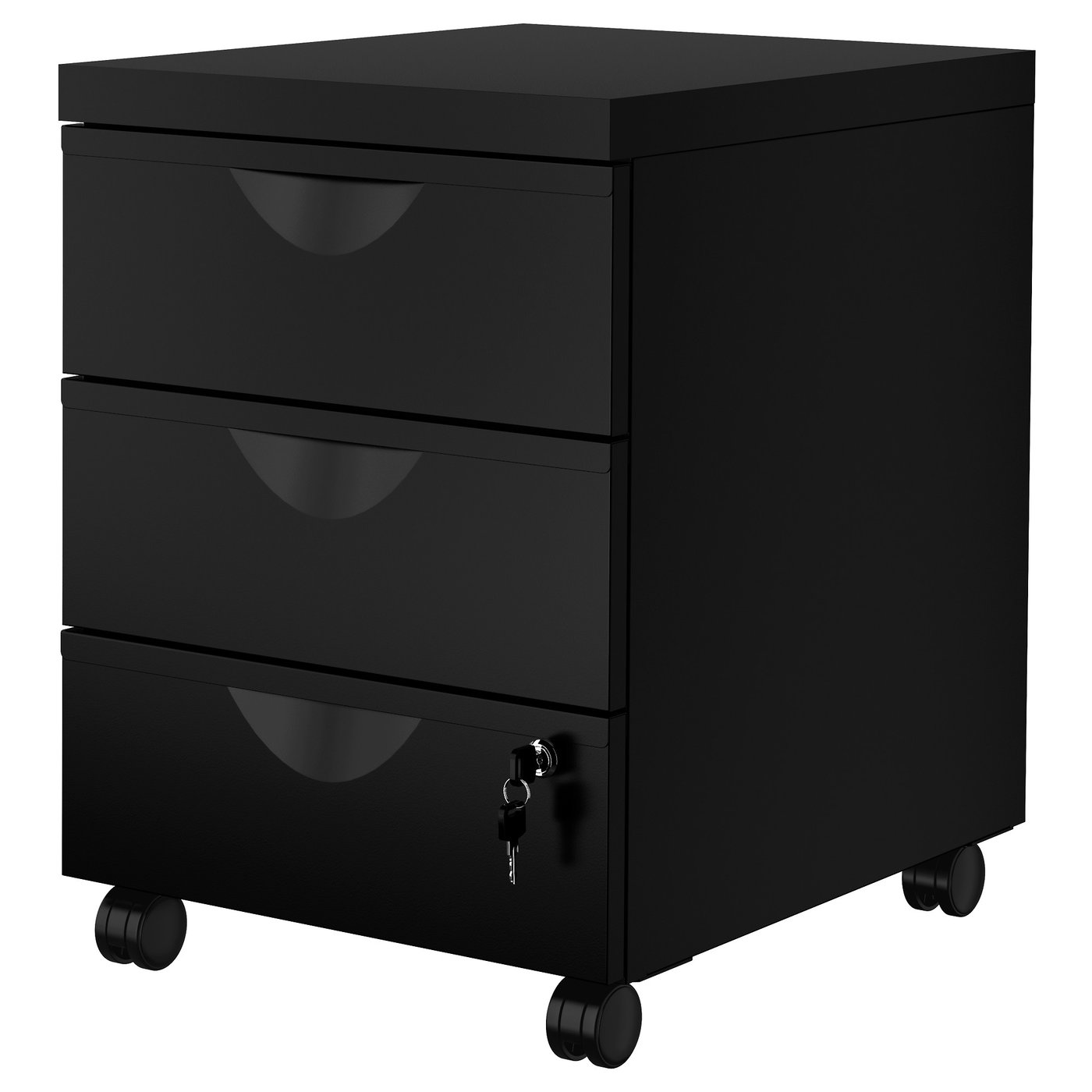 Erik Drawer Unit W 3 Drawers On Castors Black Ikea