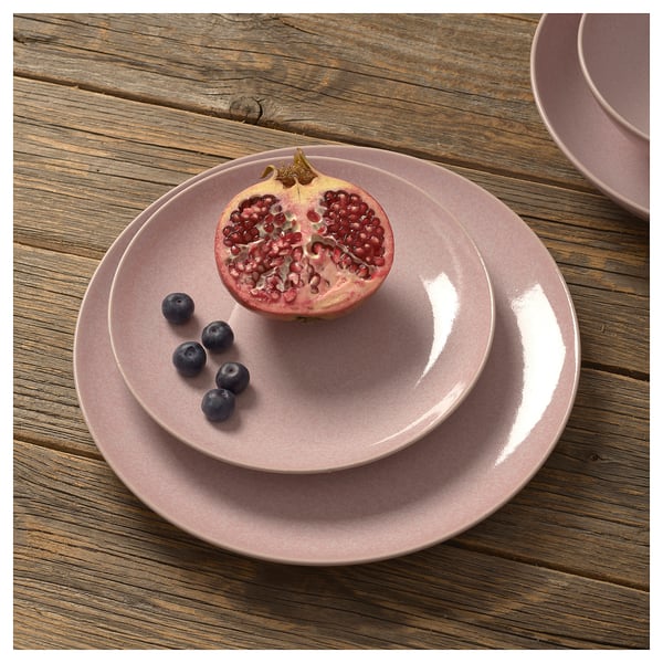 FÄRGKLAR Side plate, glossy pink, 20 cm