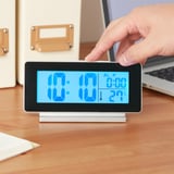 FILMIS Clock/thermometer/alarm, black, 16.5x9 cm
