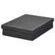 FJÄDERHARV Storage box with lid, anthracite, 25x35x8 cm