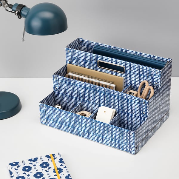 Fjalla Desk Organiser White Blue Ikea