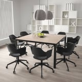 FJÄLLBERGET Conference chair with castors, black stained ash veneer/Gunnared dark grey