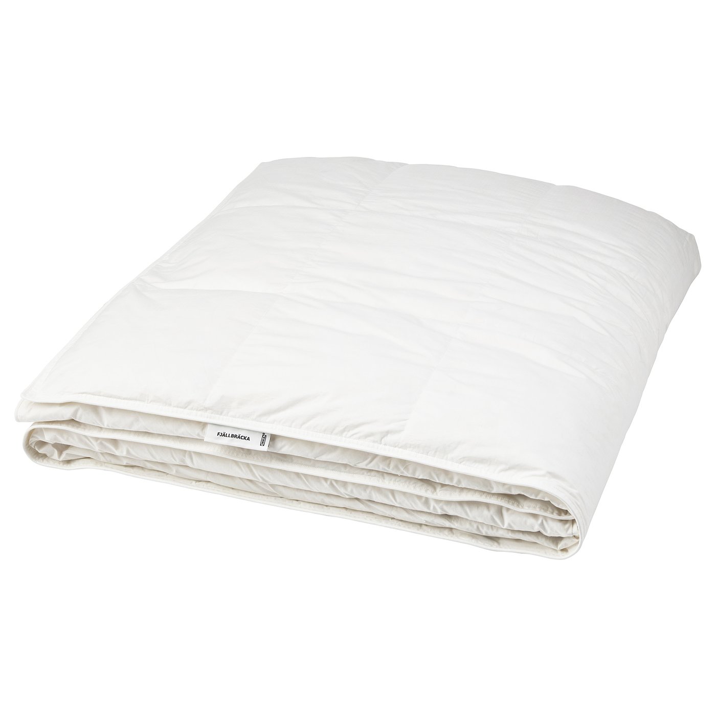 Fjällräven duvet, white, cotton, recycled down, folded.