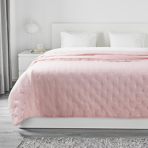 FJÄLLKLOCKA Bedspread, pink, 260x250 cm IKEA