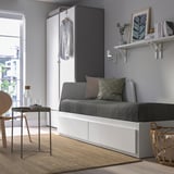 FLEKKE Day-bed frame with 2 drawers, white, 80x200 cm