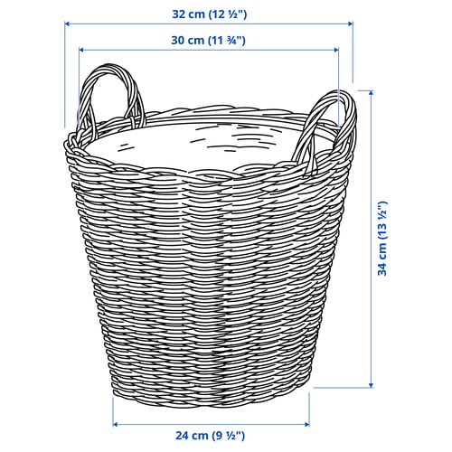 Illustration with measurements for the product: FLODBJÖRK.