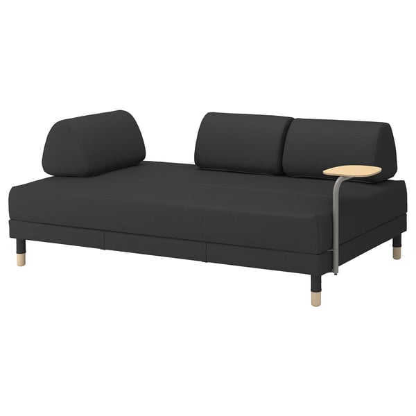 Flottebo Sofa Bed With Side Table Vissle Dark Grey Ikea