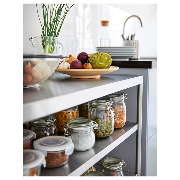 FLYTTA Kitchen trolley, stainless steel, 98x57 cm