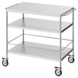 FLYTTA Kitchen trolley, stainless steel, 98x57 cm