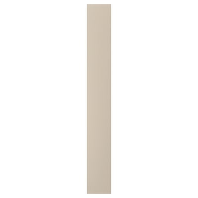 Single, beige, rectangular door, simple design, with soft-close hinges.