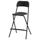 Option: FRANKLIN Bar stool with backrest, foldable, counter height black/black, 63 cm