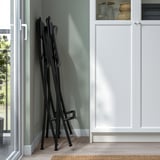 FRANKLIN Bar stool with backrest, foldable, counter height black/black, 63 cm