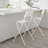 FRANKLIN Bar stool with backrest, foldable, counter height white/white, 63 cm