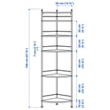 FRÖSJÖN Corner shelf unit, white, 35x156 cm