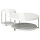 FRÖTORP Coffee table/side table, set of 2, white chrome-plated/white glass