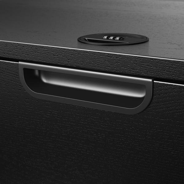 GALANT Drawer unit with drop-file storage, black stained ash veneer, 80x80 cm