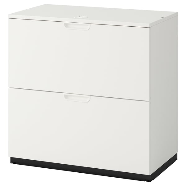 Verlichting binnenkomst Nachtvlek GALANT Drawer unit with drop-file storage, white, 80x80 cm - IKEA