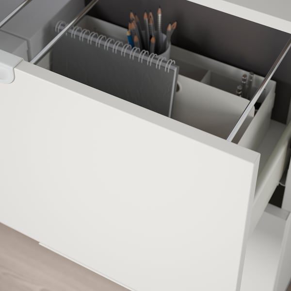 GALANT Drawer unit with drop-file storage, white, 80x80 cm