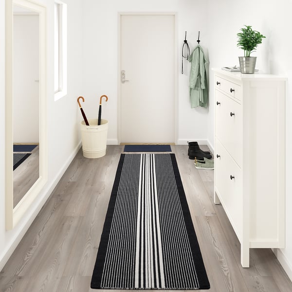 Gierslev Rug Flatwoven Black White Ikea