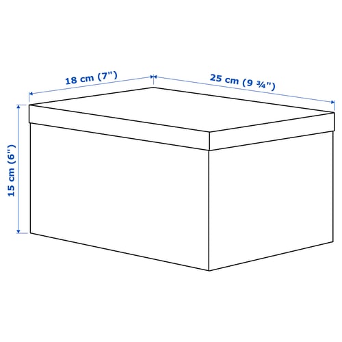 GJÄTTA Storage box with lid, velvet light grey, 18x25x15 cm