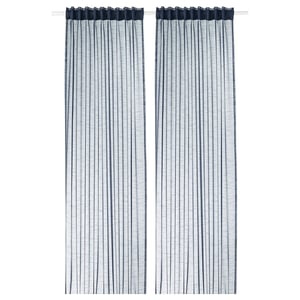 Gjertrud Sheer Curtains 1 Pair Dark Blue Ikea