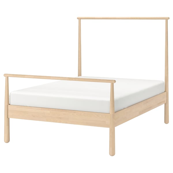 GJÖRA Bed frame, birch/Leirsund, 160x200 cm