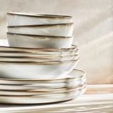 GLADELIG Deep plate, grey, 21 cm