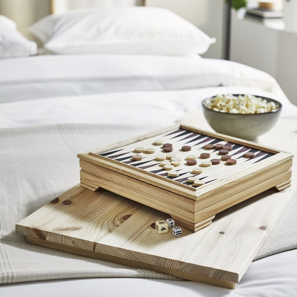 GLAMBERGET Bed frame with storage and mattress, pine/Vesteröy firm, 120x200 cm