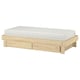 Option: GLAMBERGET Extendable bed w stor/2 mattresses, pine/Åfjäll firm, 80x200 cm