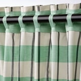 GLANSHAGTORN Curtain, 1 piece, green white/black, 300x300 cm