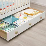 GONATT Cot with drawer, white, 60x120 cm