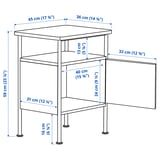 GRÅFJÄLLET Bedside table, anthracite, 45x36x59 cm