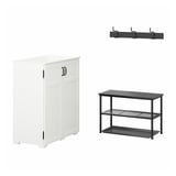 GREÅKER / NIPÅSEN Hallway furniture, set of 4, white/black