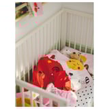 GRÖNFINK Fitted sheet for cot, white/tree pattern, 60x120 cm