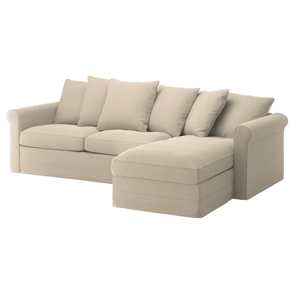 Gronlid غطاء كنبة سرير 3 مقاعد مع أريكة طويلة Sporda طبيعي Ikea