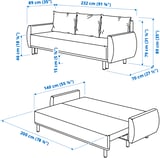 GRUNNARP 3-seat sofa-bed, Gunnared beige
