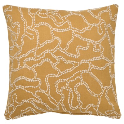 GULDFLY Cushion cover, dark yellow/off-white, 50x50 cm
