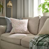 GULLNATTLJUS Cushion cover, white/floral pattern, 50x50 cm