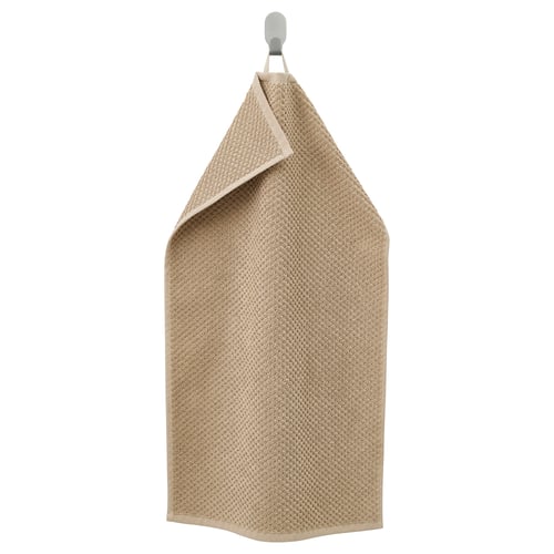GULVIAL beige towel, soft cotton, rectangular, single-folded, hanging.
