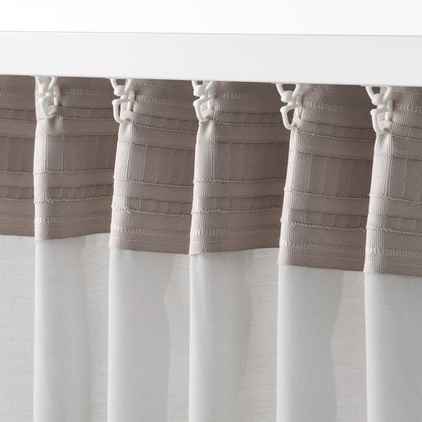 Gunrid Air Purifying Curtain 1 Pair Light Grey Ikea