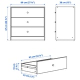 GURSKEN Bedroom furniture, set of 3, light beige, 140x200 cm