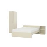GURSKEN Bedroom furniture, set of 3, light beige, 140x200 cm