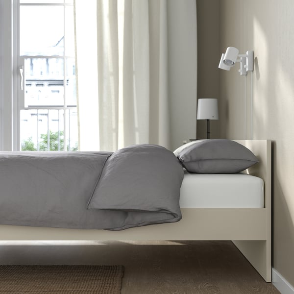 GURSKEN Bedroom furniture, set of 4, light beige, 140x200 cm