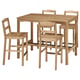 HÄGERNÄS Bar table and 4 bar stools, antique stain pine