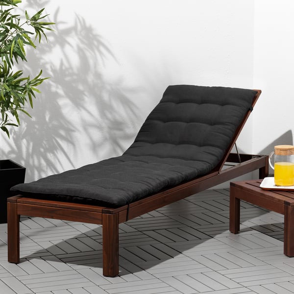 HÅLLÖ Sun lounger pad, black, 190x60 cm IKEA
