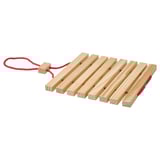 HALVNÄBB Pot stand, extendable bright red/pine, 16-32x20 cm