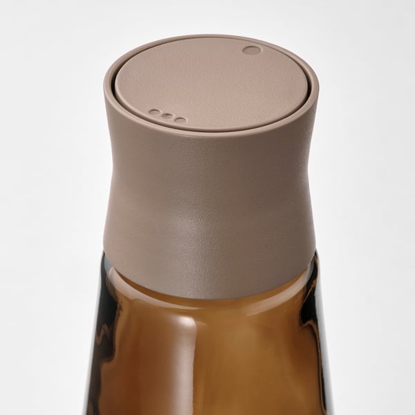 HALVTOM Salt and pepper shakers, glass/brown, 12 cm