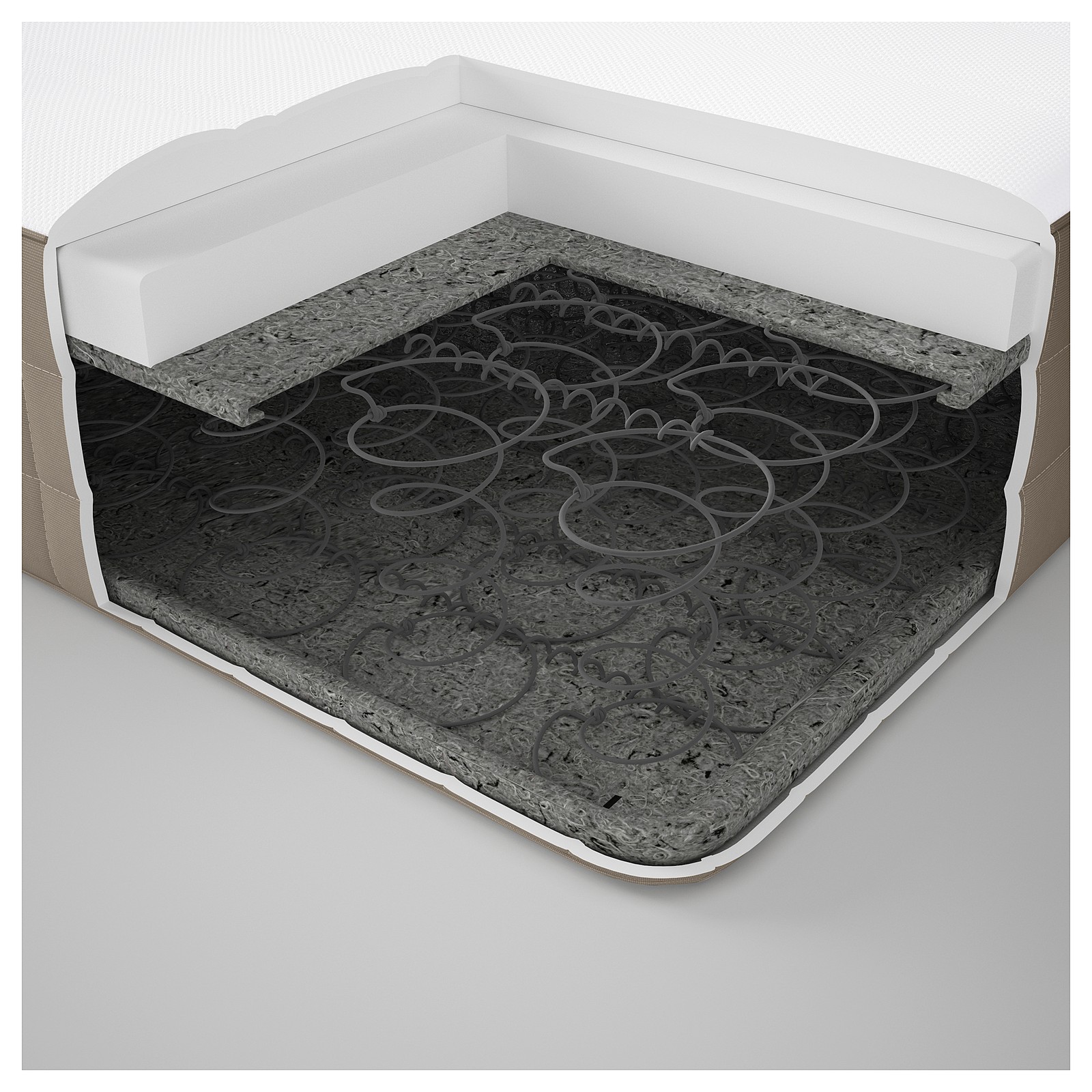 HAMARVIK Sprung mattress, firm/dark beige, 160x200 cm IKEA